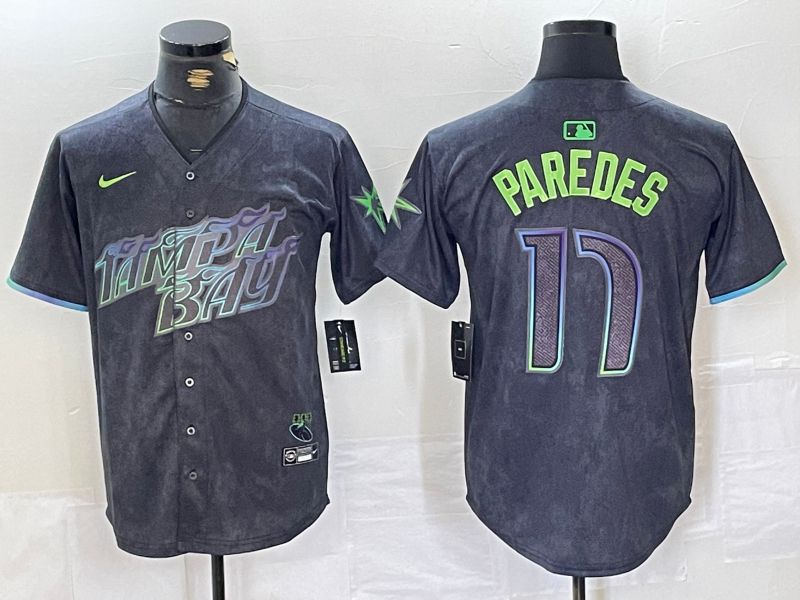 Men Tampa Bay Rays #17 Paredes Black City Edition Nike 2024 MLB Jersey style 1->youth mlb jersey->Youth Jersey